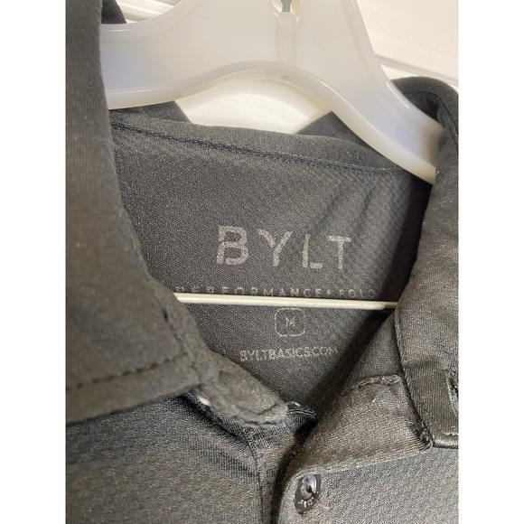 BYLT Men's Basic Collared Athletic‎ Polo Black Size Medium - Picture 3 of 4